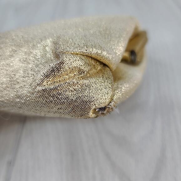 Vintage 60s 70s Gold Lame Evening Clutch Purse 6" Chain Strap Sparkly Holiday - Picture 11 of 16